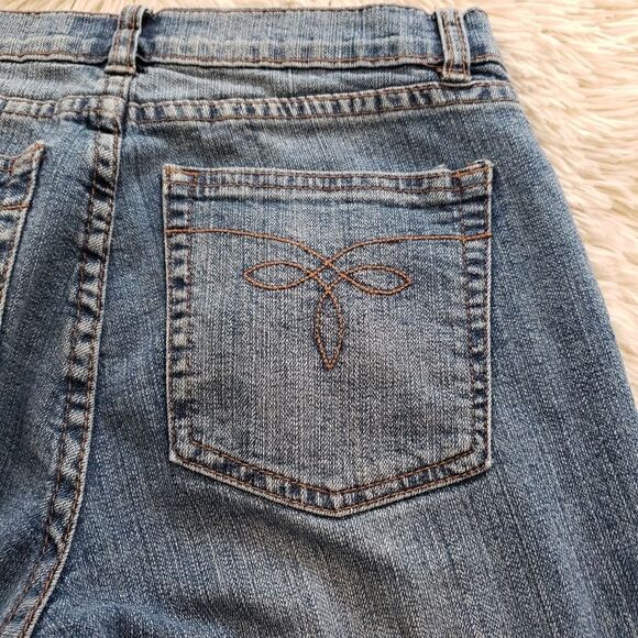 Y2k Vintage CHAPS denim size 4 cropped jean capris - Picture 9 of 12